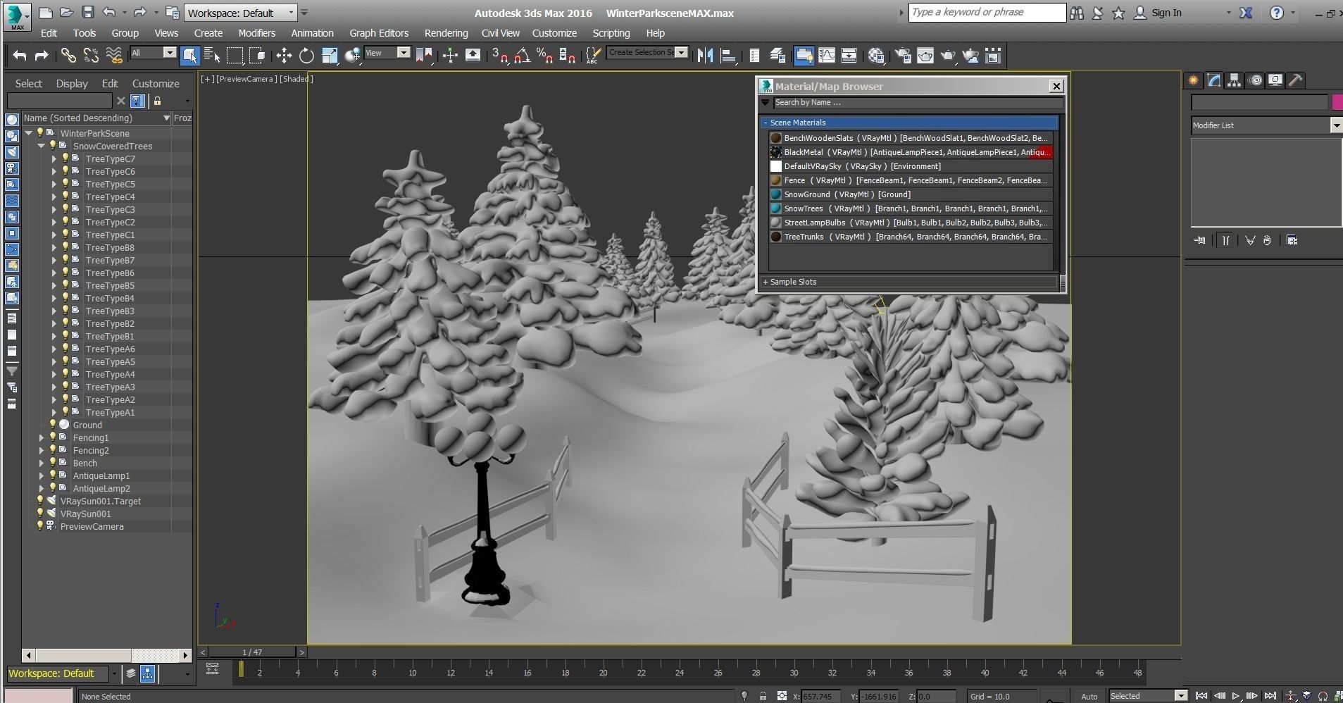 Snowy Outdoor Scene 3D model_13