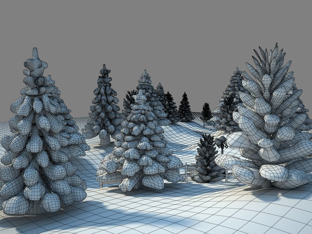 Snowy Outdoor Scene 3D model_16
