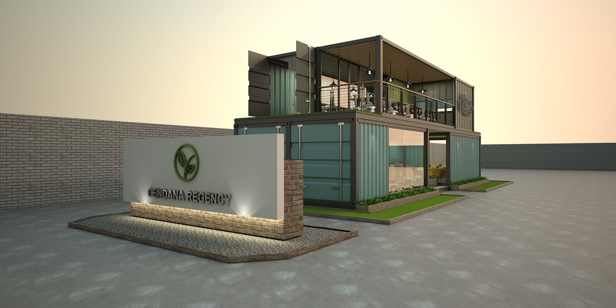 Container Cafe and Office - Not Include OBJ Files 3D model_7