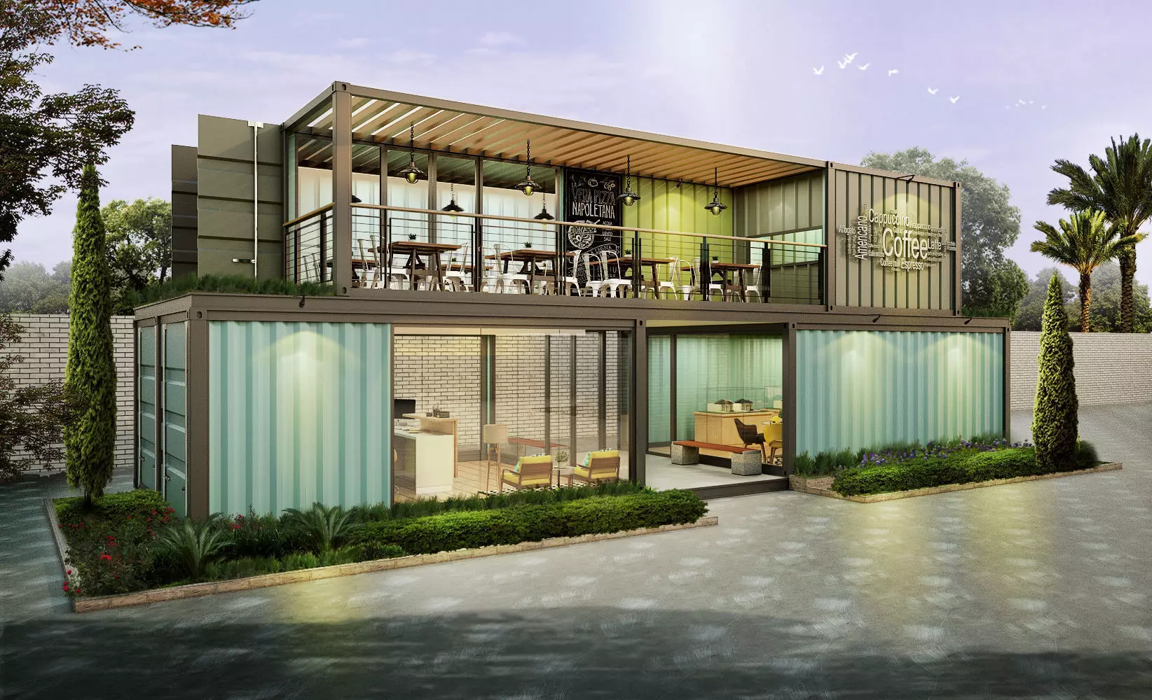 Container Cafe and Office - Not Include OBJ Files 3D model_0