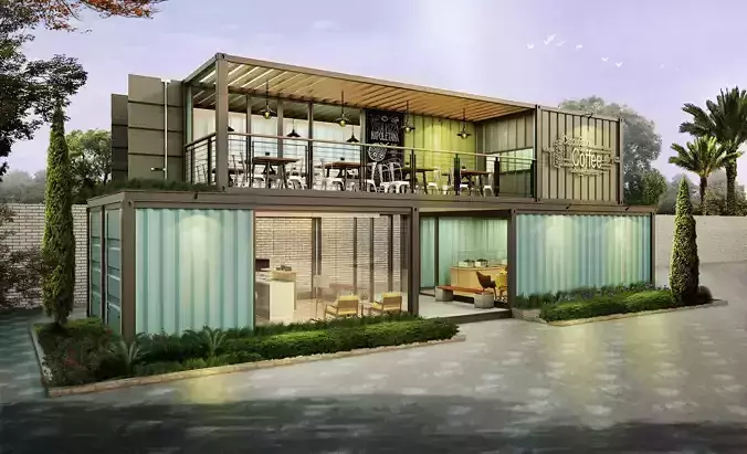 Container Cafe and Office - Not Include OBJ Files