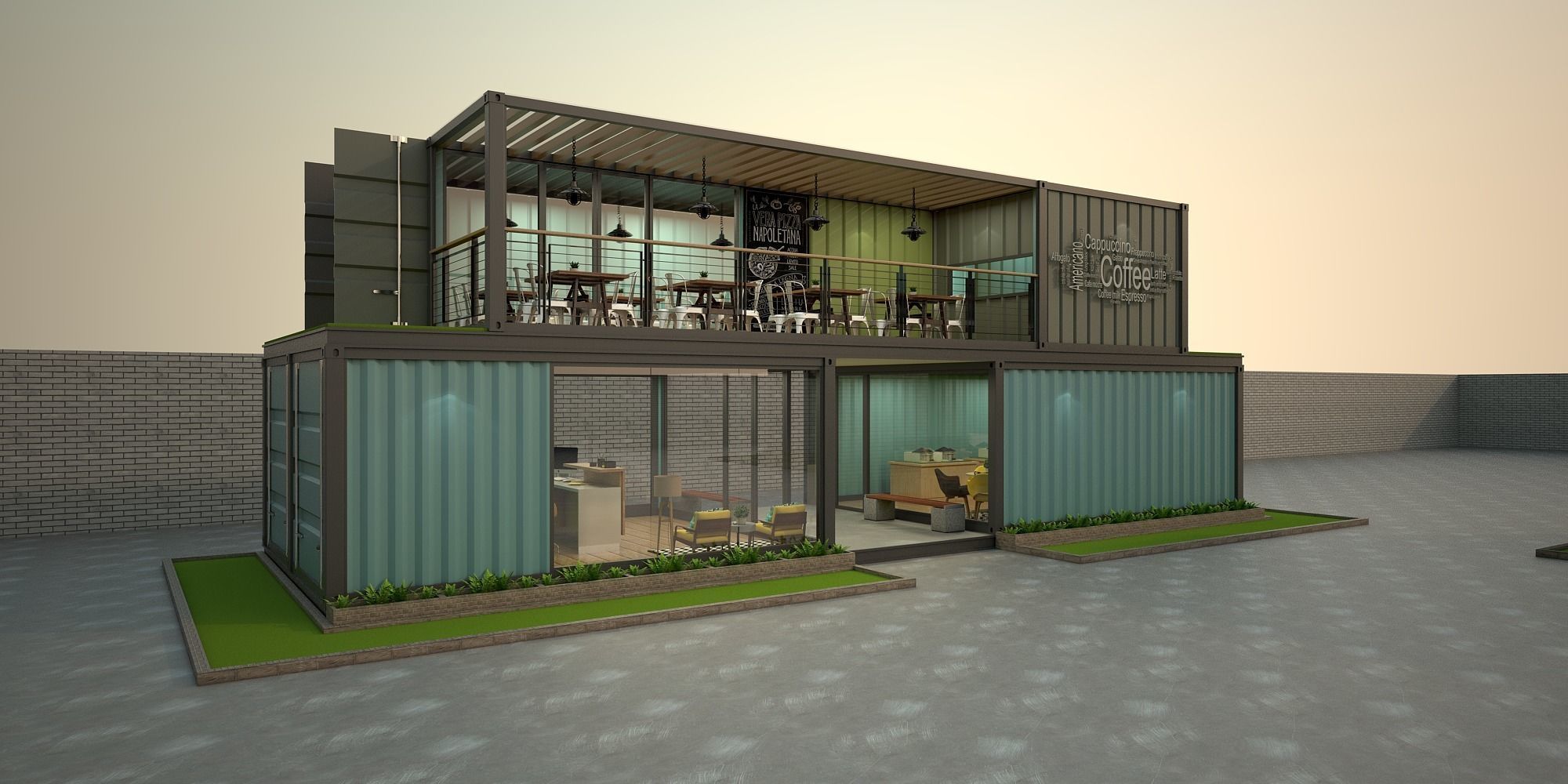 Container Cafe and Office - Not Include OBJ Files 3D model_8