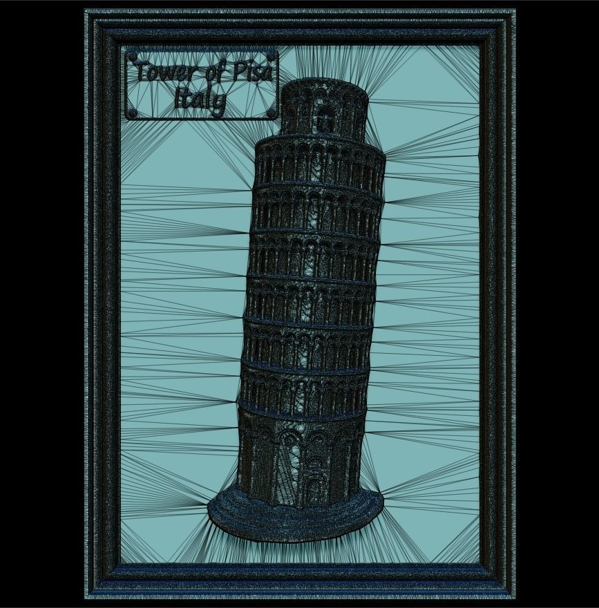 Leaning Tower of Pisa Panno STL File for CNC Relief engraving 3D model_6