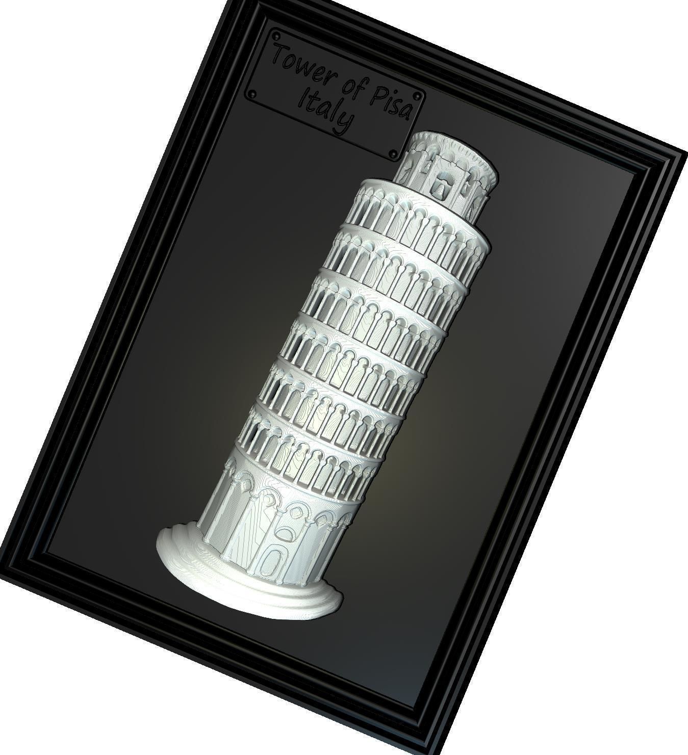 Leaning Tower of Pisa Panno STL File for CNC Relief engraving 3D model_15