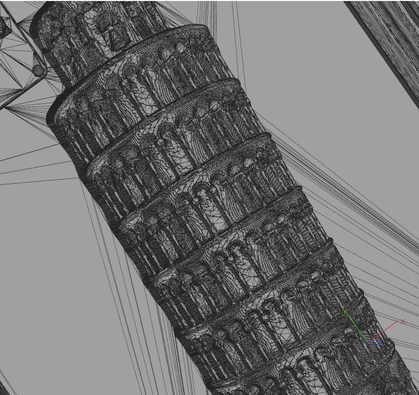 Leaning Tower of Pisa Panno STL File for CNC Relief engraving 3D model_7