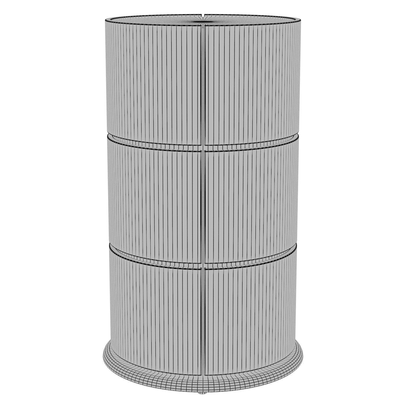 Bedside cabinet with 3 containers 3D model_1