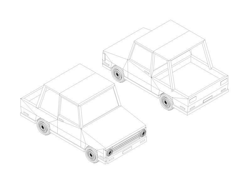 Cartoon Low Poly Toy Car Free low-poly 3D model_9