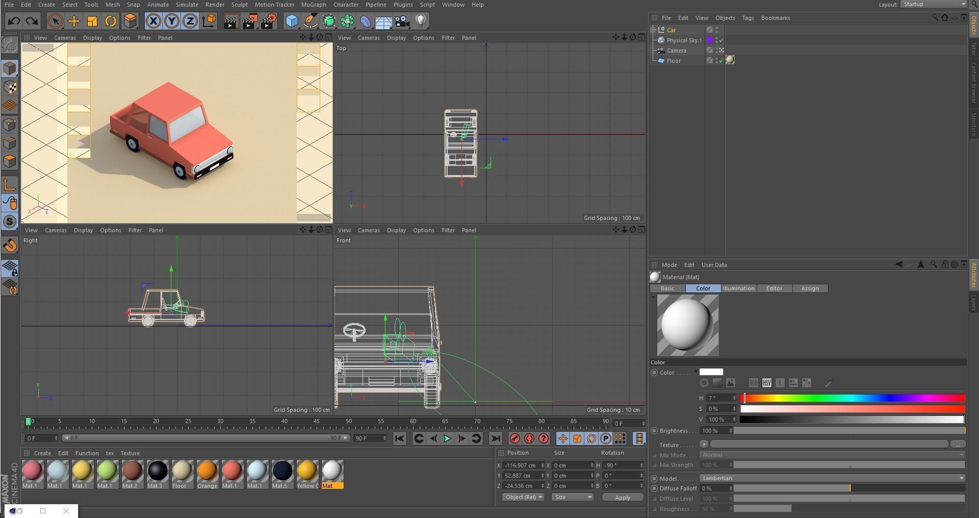Cartoon Low Poly Toy Car Free low-poly 3D model_10