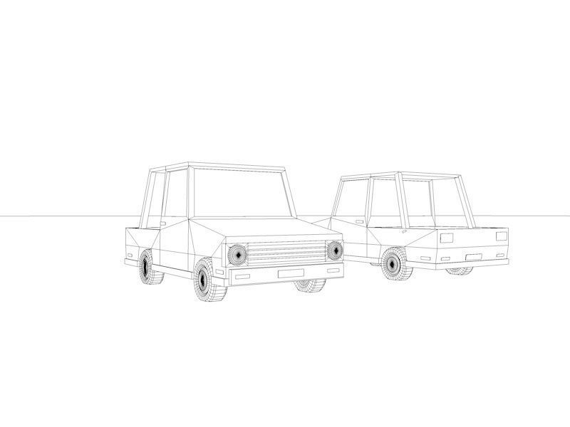 Cartoon Low Poly Toy Car Free low-poly 3D model_8