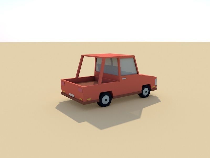 Cartoon Low Poly Toy Car Free low-poly 3D model_7
