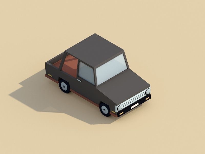 Cartoon Low Poly Toy Car Free low-poly 3D model_5