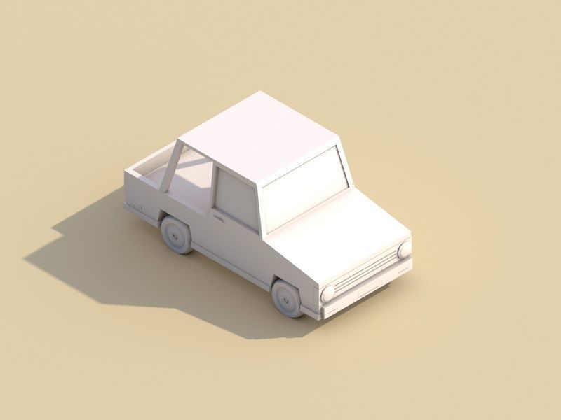 Cartoon Low Poly Toy Car Free low-poly 3D model_3