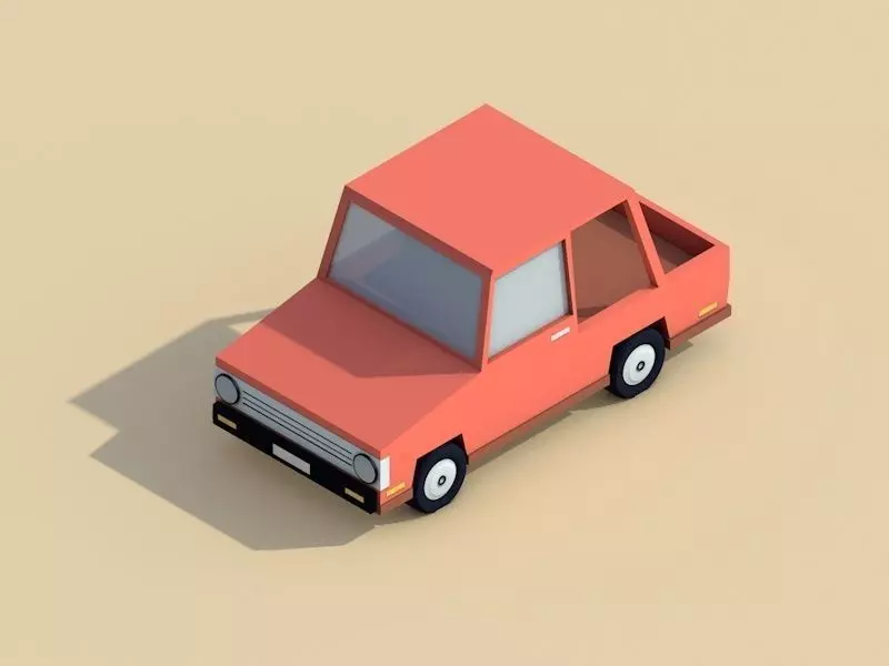 Cartoon Low Poly Toy Car Free low-poly 3D model_0