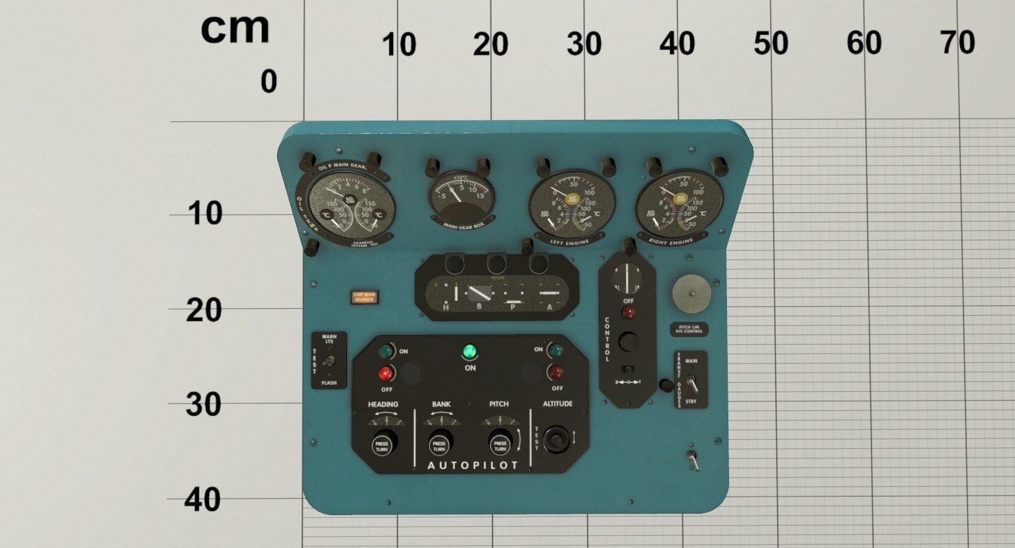 Mi-8MT Mi-17MT Central Panels Board English Low-poly 3D model_9