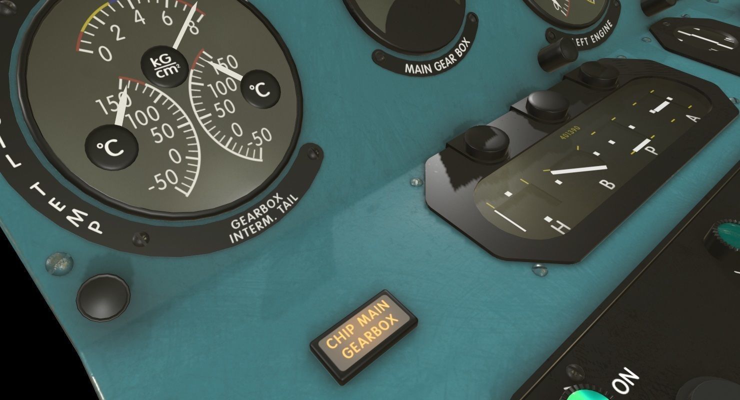 Mi-8MT Mi-17MT Central Panels Board English Low-poly 3D model_6