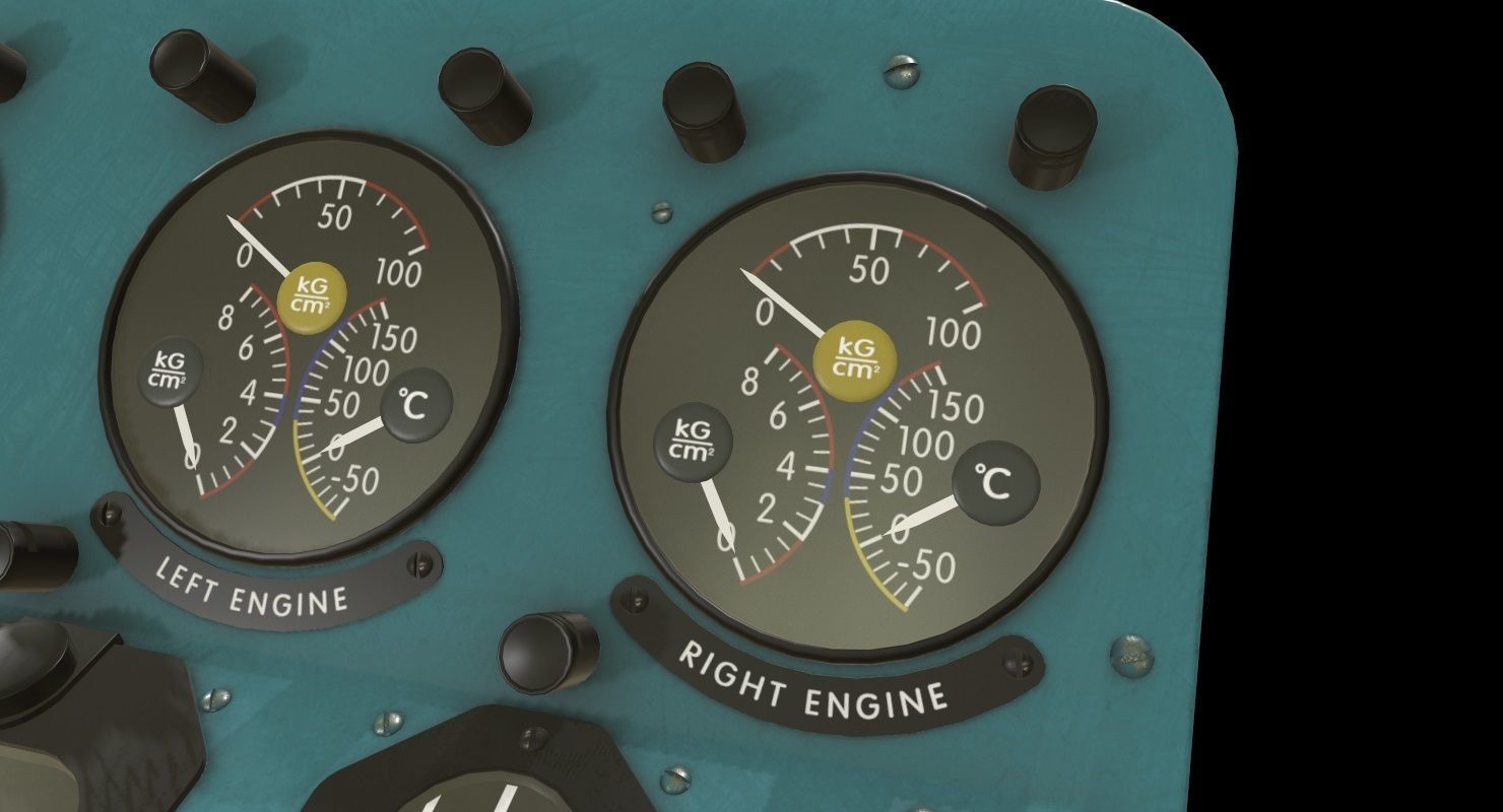 Mi-8MT Mi-17MT Central Panels Board English Low-poly 3D model_3