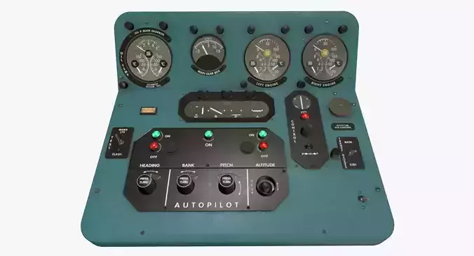 Mi-8MT Mi-17MT Central Panels Board English Low-poly 3D model