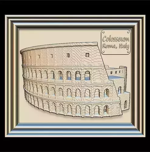 Colosseum Panno STL File for CNC Relief engraving