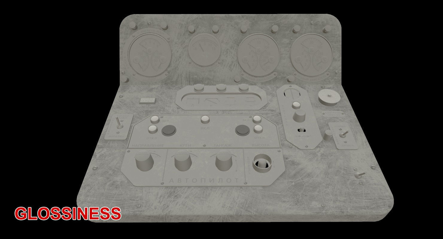 Mi-8MT Mi-17MT Central Panels Board Russian Low-poly 3D model_24