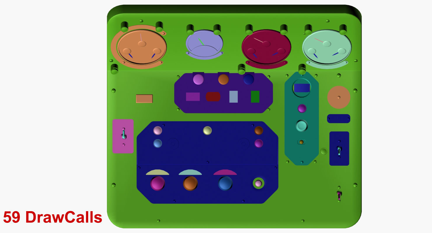 Mi-8MT Mi-17MT Central Panels Board Russian Low-poly 3D model_36