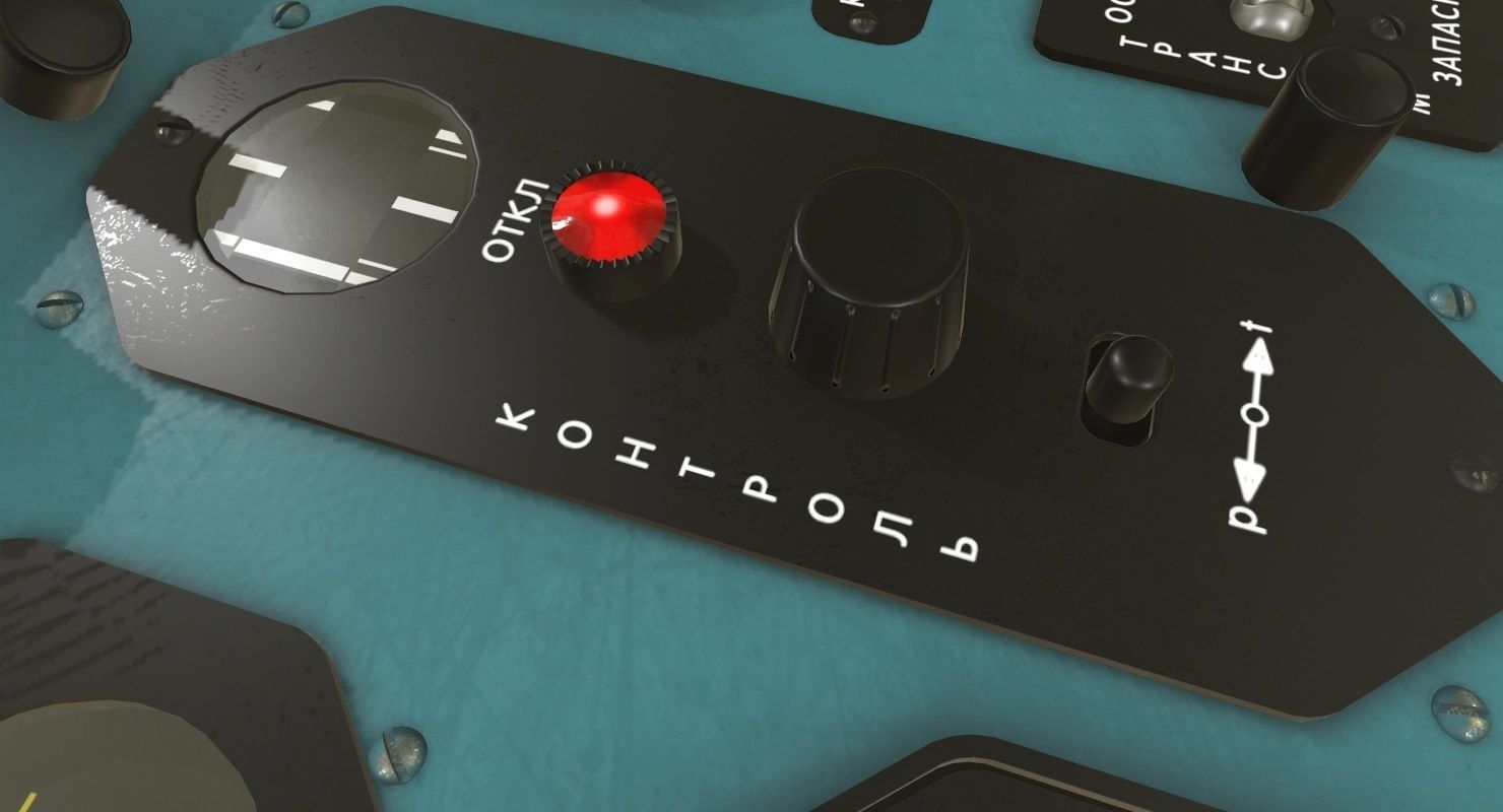 Mi-8MT Mi-17MT Central Panels Board Russian Low-poly 3D model_7