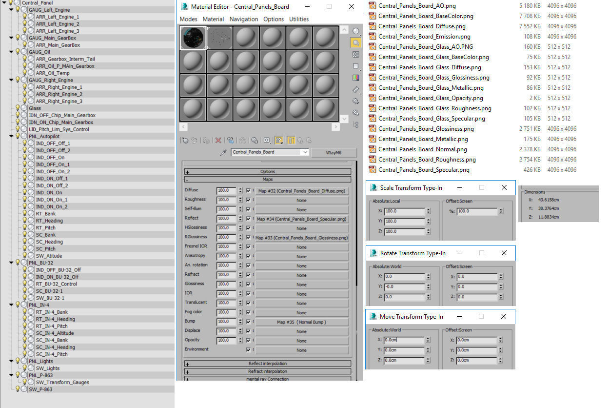Mi-8MT Mi-17MT Central Panels Board Russian Low-poly 3D model_37