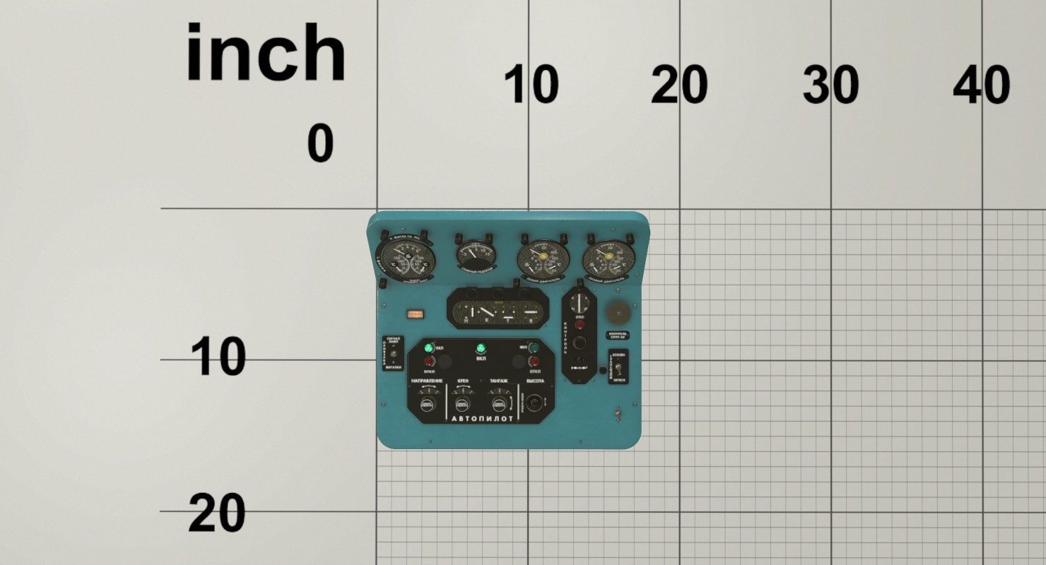 Mi-8MT Mi-17MT Central Panels Board Russian Low-poly 3D model_11