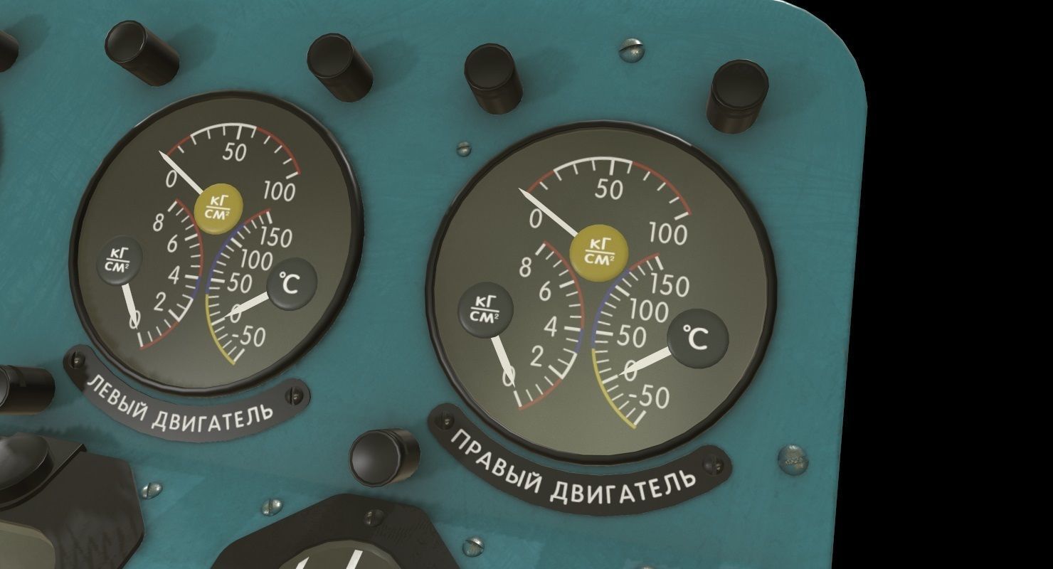 Mi-8MT Mi-17MT Central Panels Board Russian Low-poly 3D model_4
