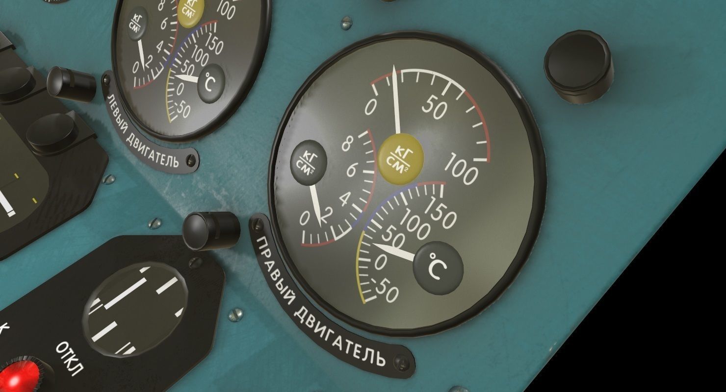 Mi-8MT Mi-17MT Central Panels Board Russian Low-poly 3D model_8