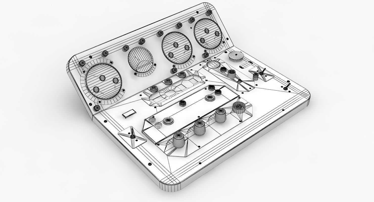 Mi-8MT Mi-17MT Central Panels Board Russian Low-poly 3D model_12