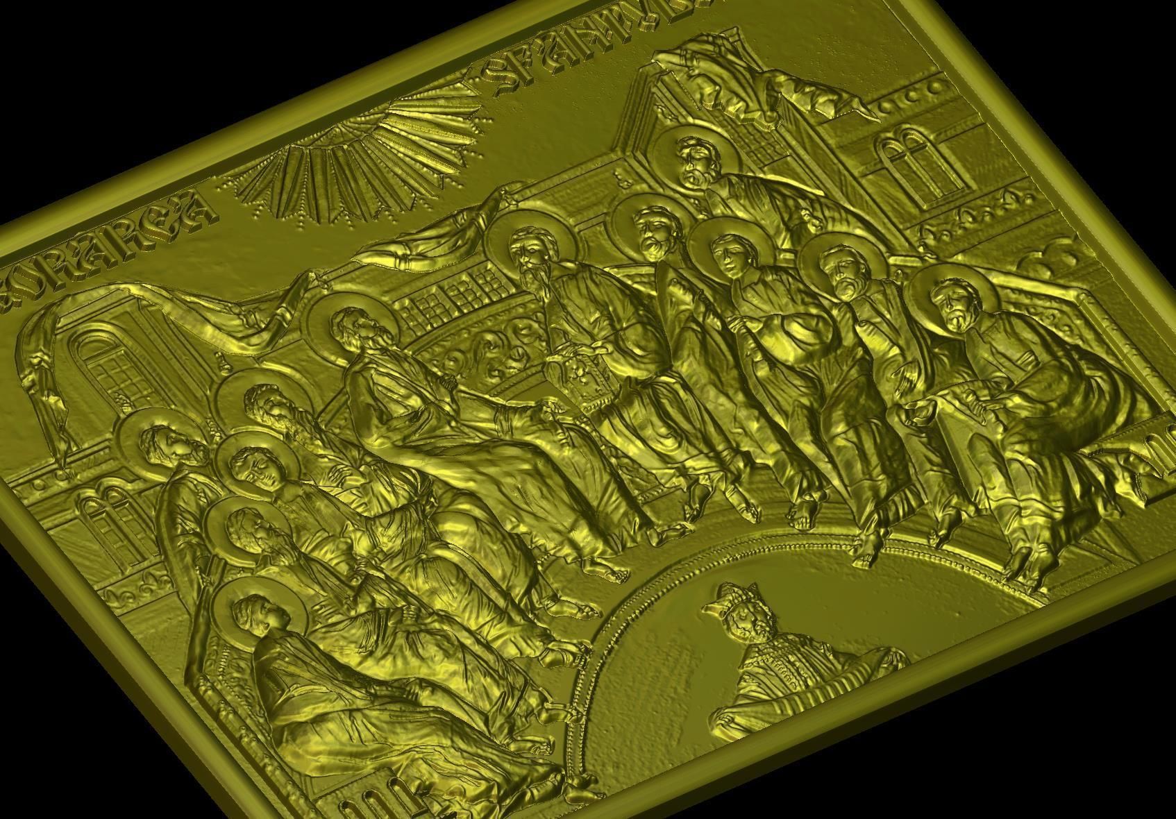 Descent Of The Holy Spirit STL File for CNC Relief engraving 3D model_18