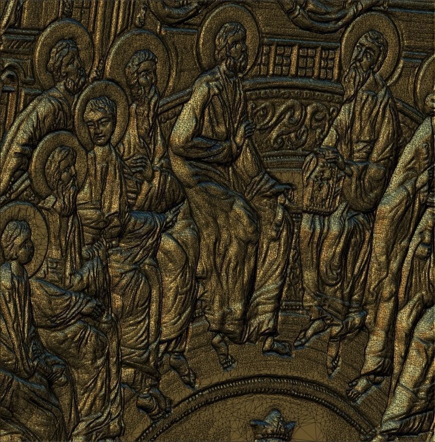 Descent Of The Holy Spirit STL File for CNC Relief engraving 3D model_8