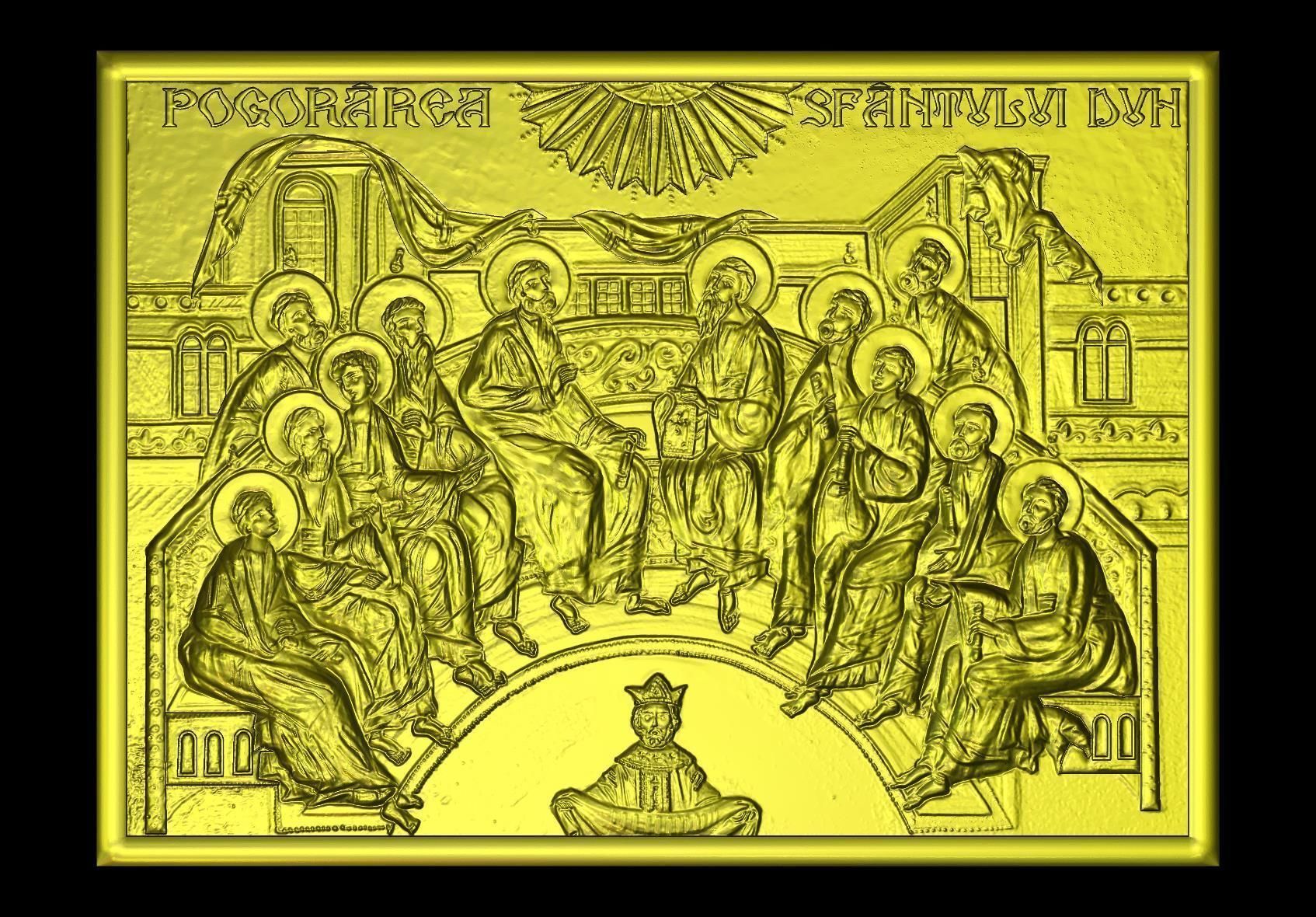 Descent Of The Holy Spirit STL File for CNC Relief engraving 3D model_15