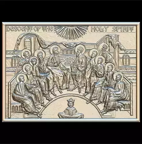 Descent Of The Holy Spirit STL File for CNC Relief engraving 3D model