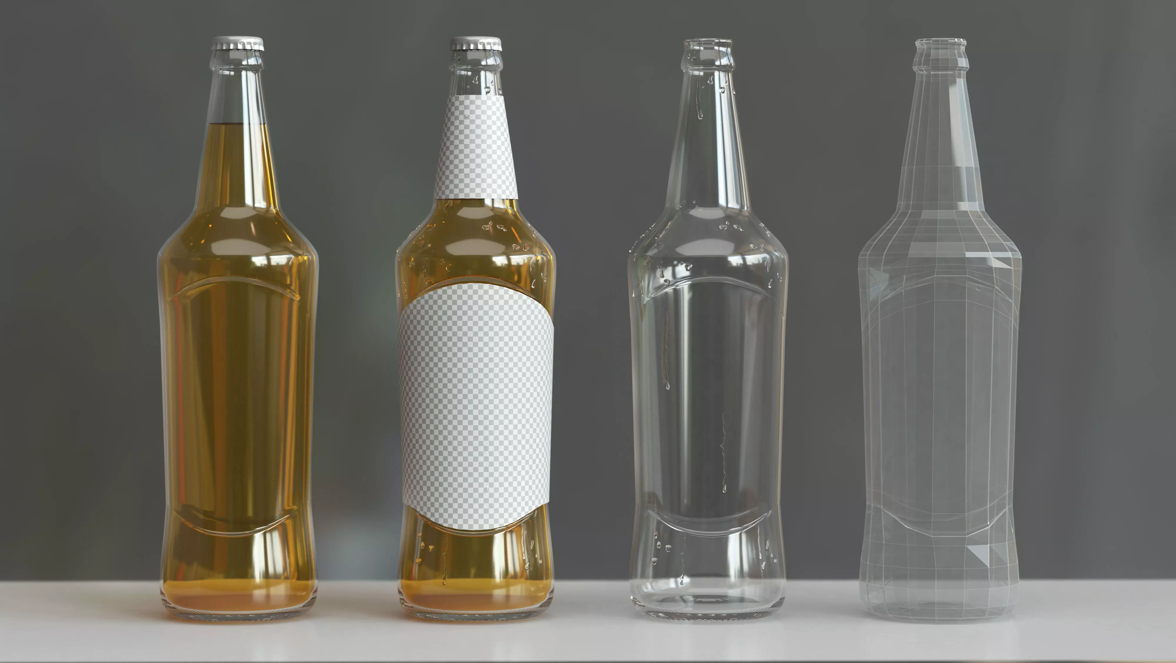 beer bottle Free 3D model_0
