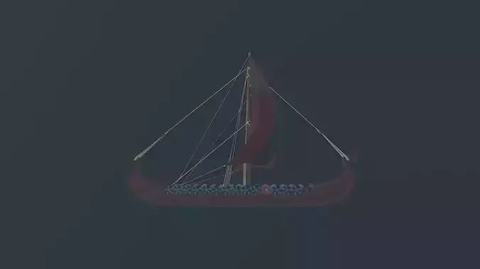Viking longship low poly
