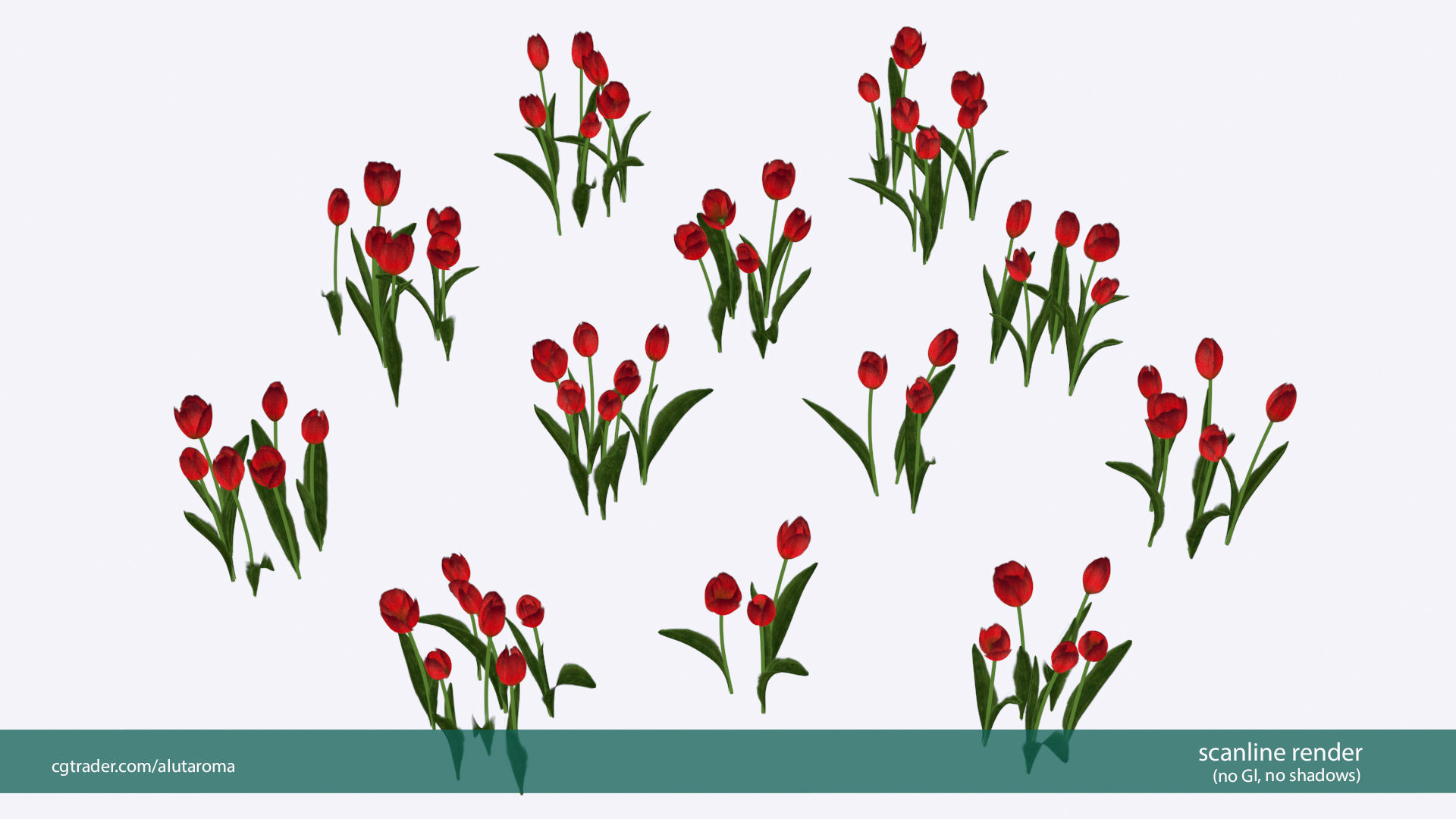 Tulips very LOW POLY detailed textures 63 variations Low-poly 3D model_16