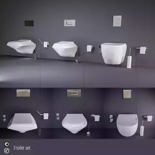3 toilet set