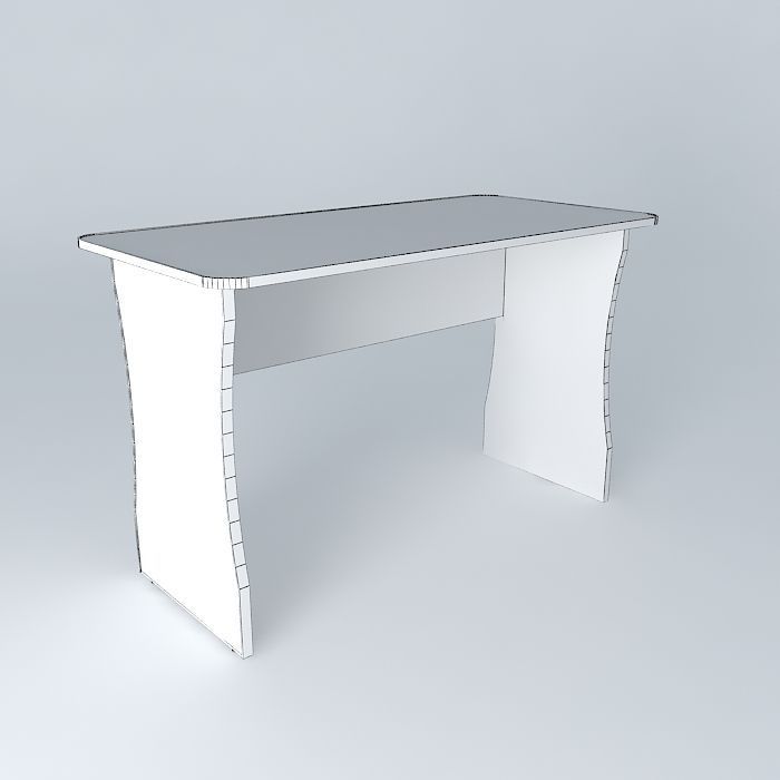 Blue table desk Free 3D model_3