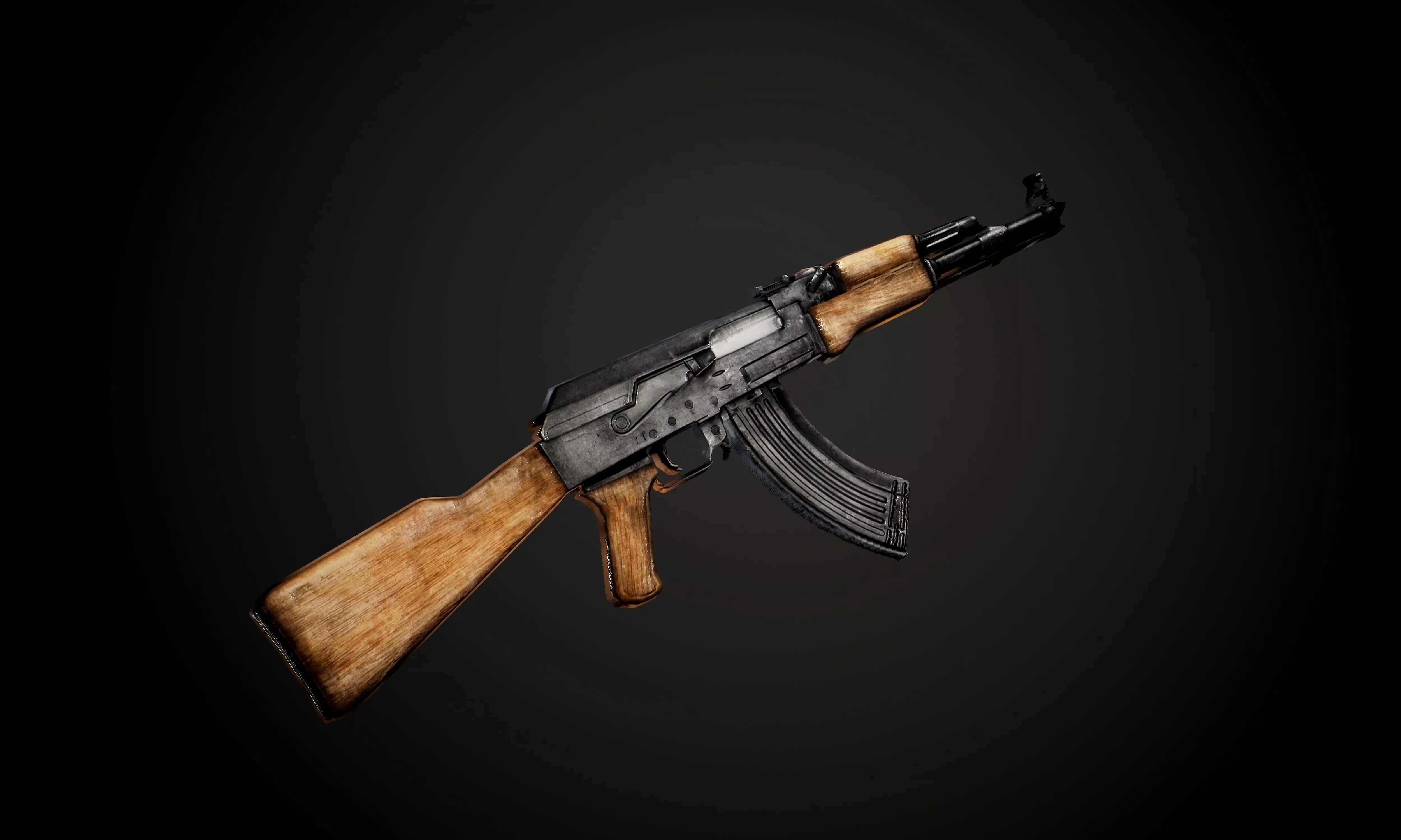 AK47 Gun with Alpha Map Seamless PBR Texture Texture_0