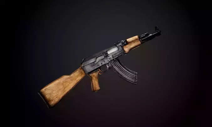 AK47 Gun with Alpha Map Seamless PBR Texture 