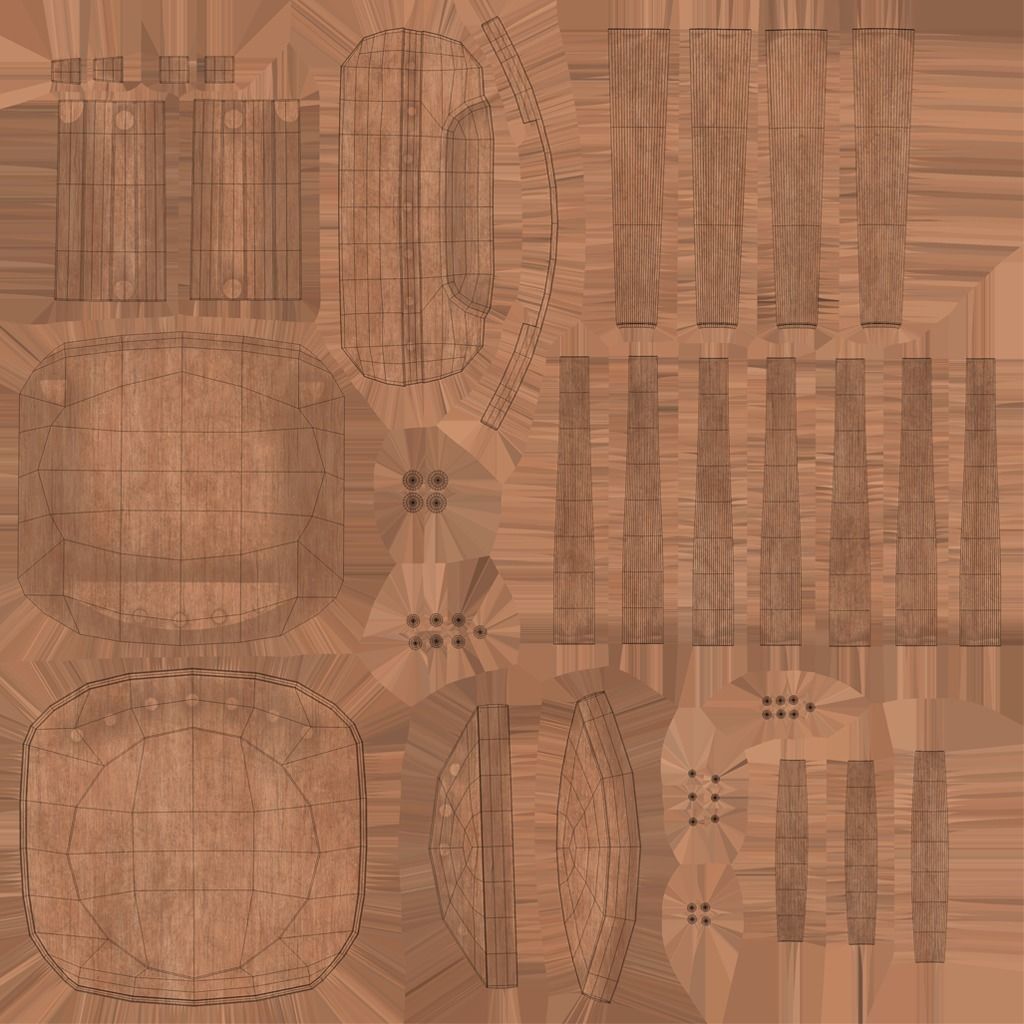 Wooden Chair 3D model_10