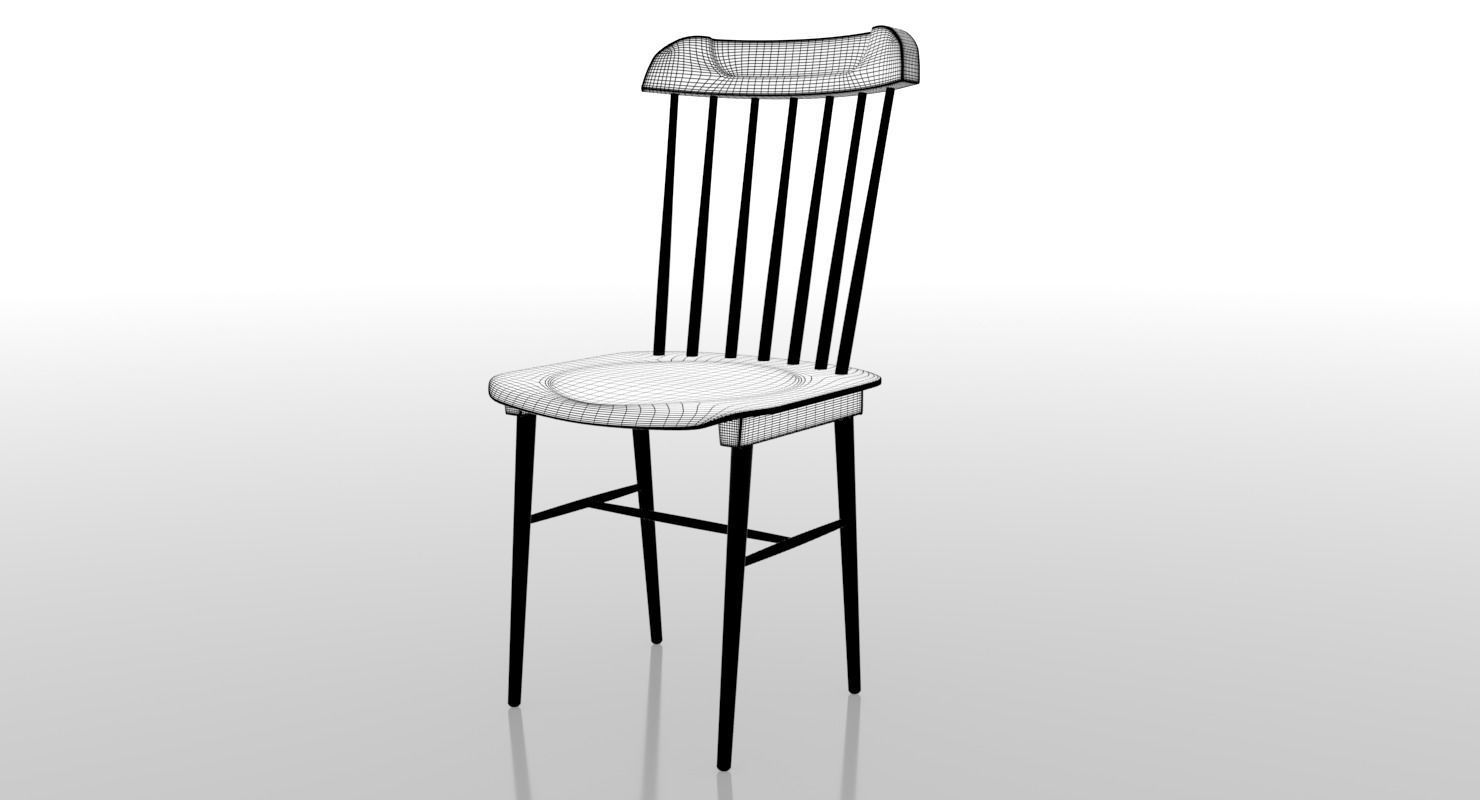 Wooden Chair 3D model_8