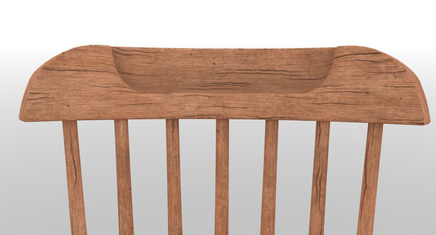 Wooden Chair 3D model_6