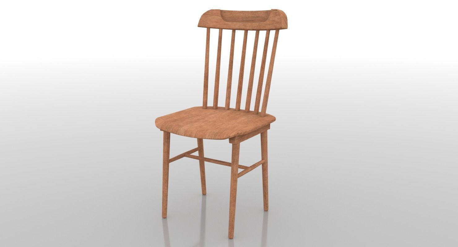 Wooden Chair 3D model_1