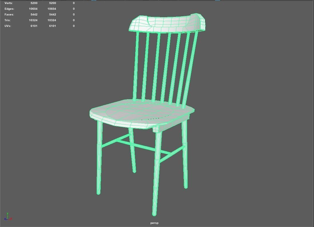 Wooden Chair 3D model_13