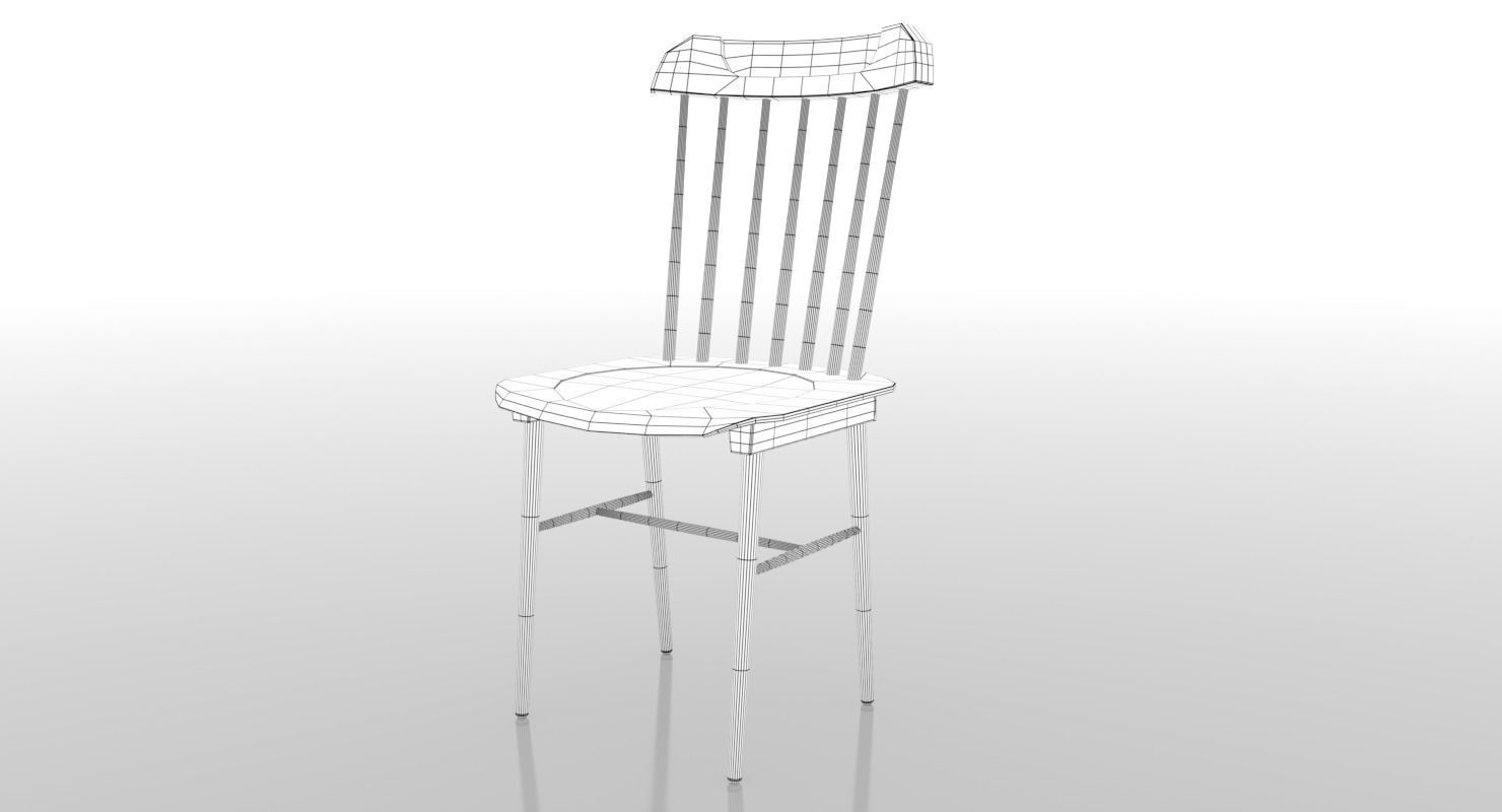 Wooden Chair 3D model_7
