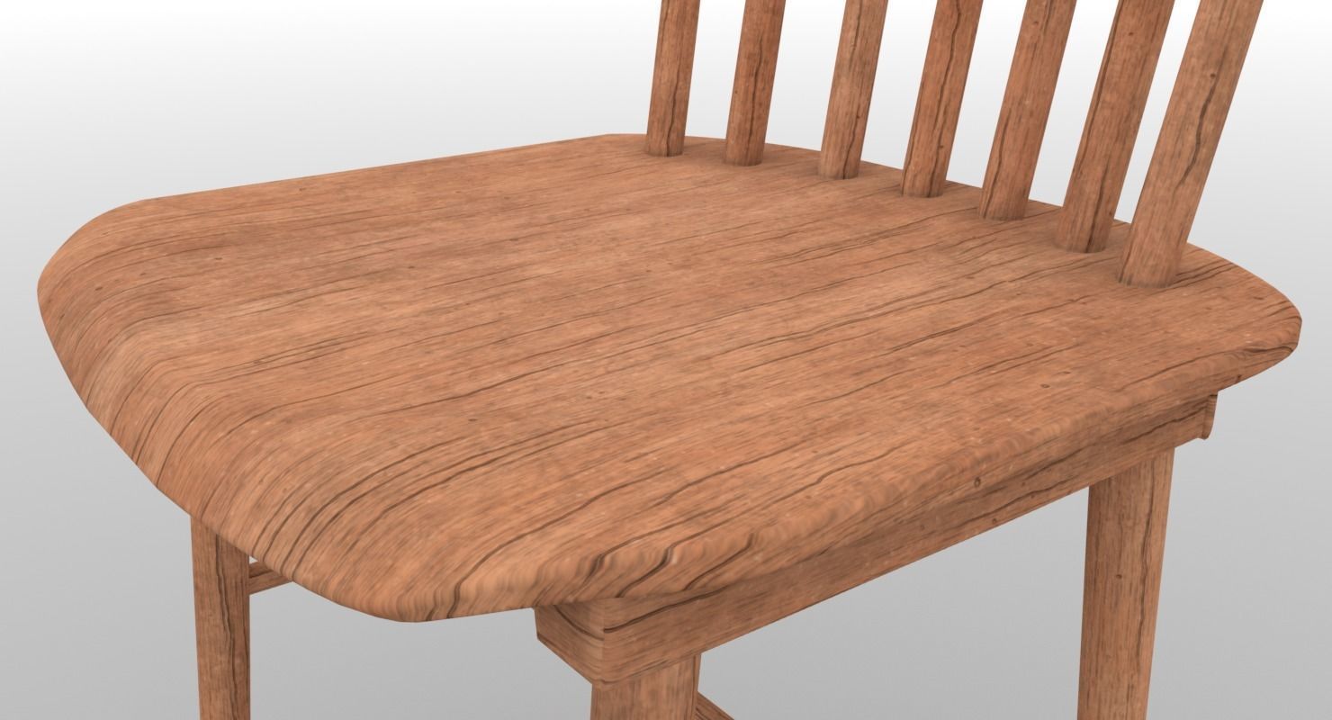 Wooden Chair 3D model_5