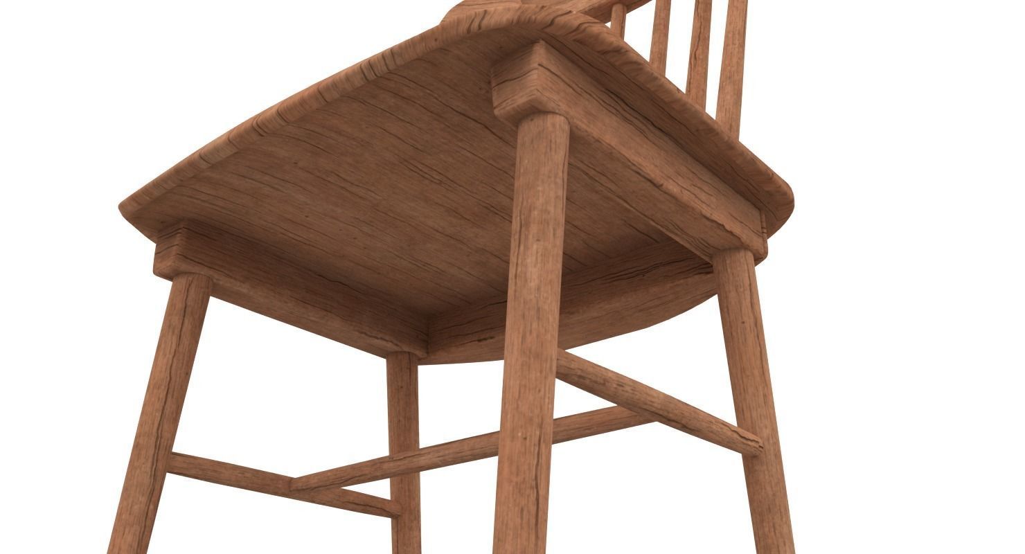 Wooden Chair 3D model_4