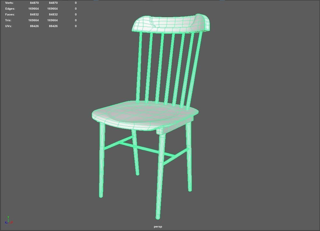 Wooden Chair 3D model_14